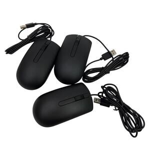 Dell MS116 USB Wired Optical Mouse Lot of 3 (2x MS116t, 1x MS116c) - Black